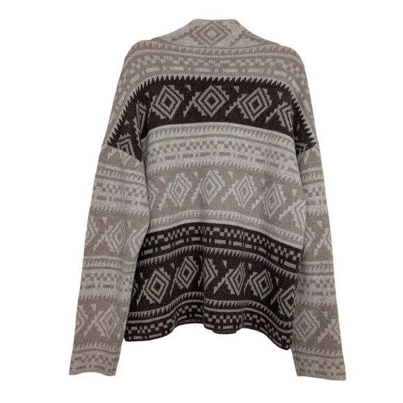 Orvis Aztec Sweater Womens Size Large Tan Wool Cashmere Knit Western Mock Neck - Picture 8 of 11